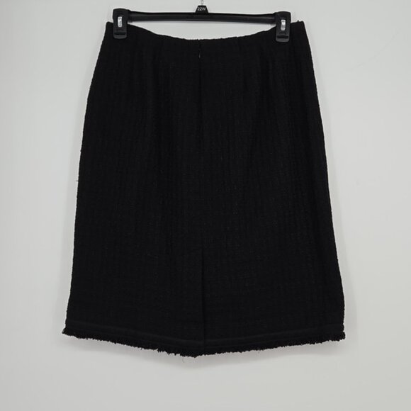 Talbots Tweed Elegant Black Women's Skirt Slit In Back Plus Size Curvy Size 16 - Picture 5 of 9